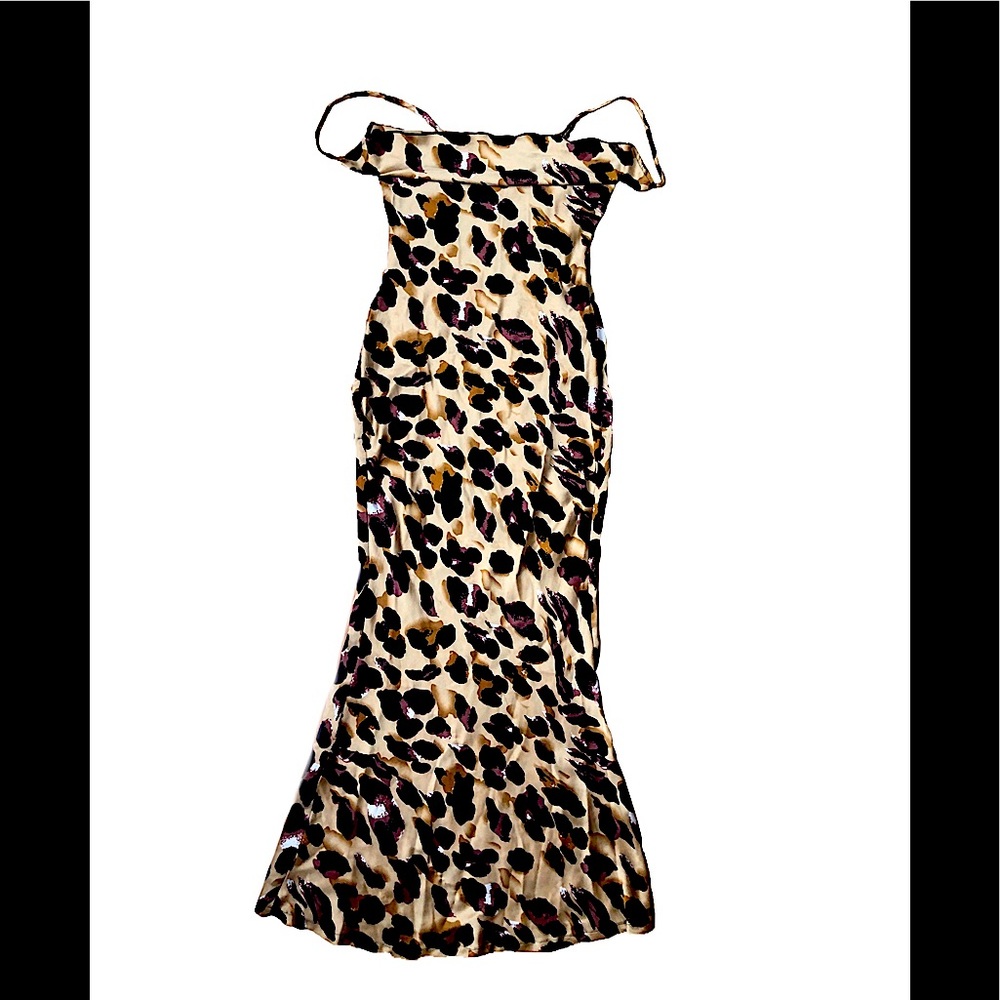 Misguided brown leopard print dress size 4